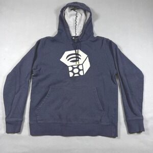 Mountain Hardwear Mens Logo Pullover Hoodie Navy Blue Heather Sweatshirt Medium